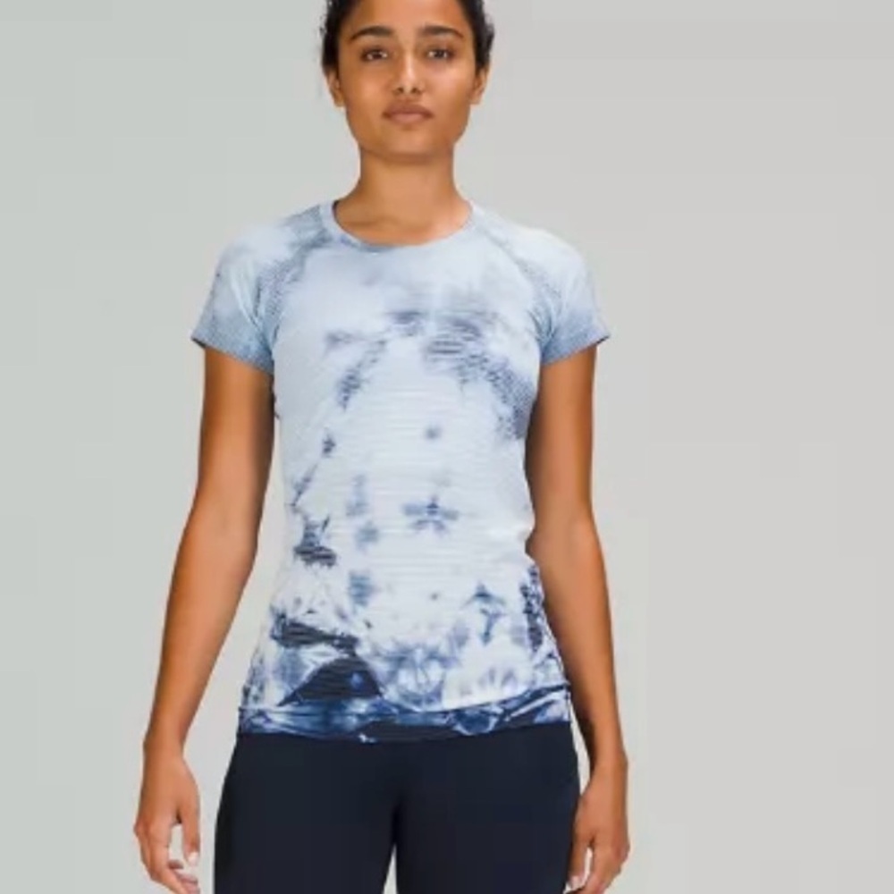 Lululemon Swiftly Tech Short Sleeve Shirt 2.0 Shibori Stripe True Navy W3CZMS 4